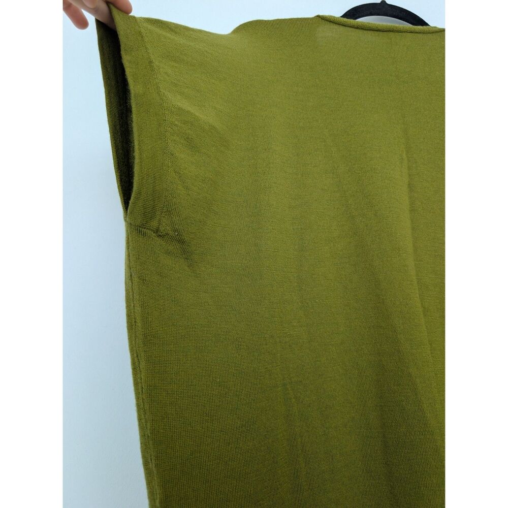 Eileen Fisher Merino Wool Italian Yarn V Neck Longline Sweater Tunic Vest Sz M - Picture 7 of 16